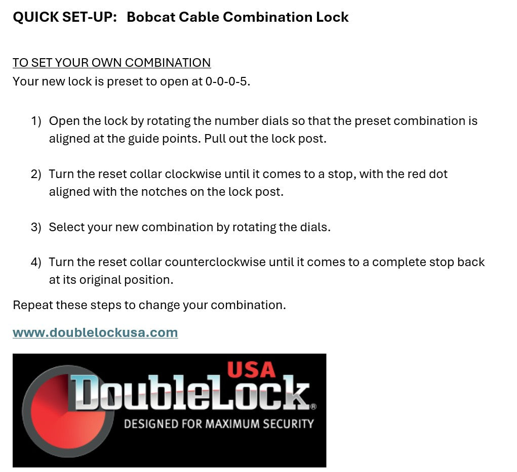 BOBCAT 6 Cable Combo | Combination Cable & Lock for Bikes & Equipment