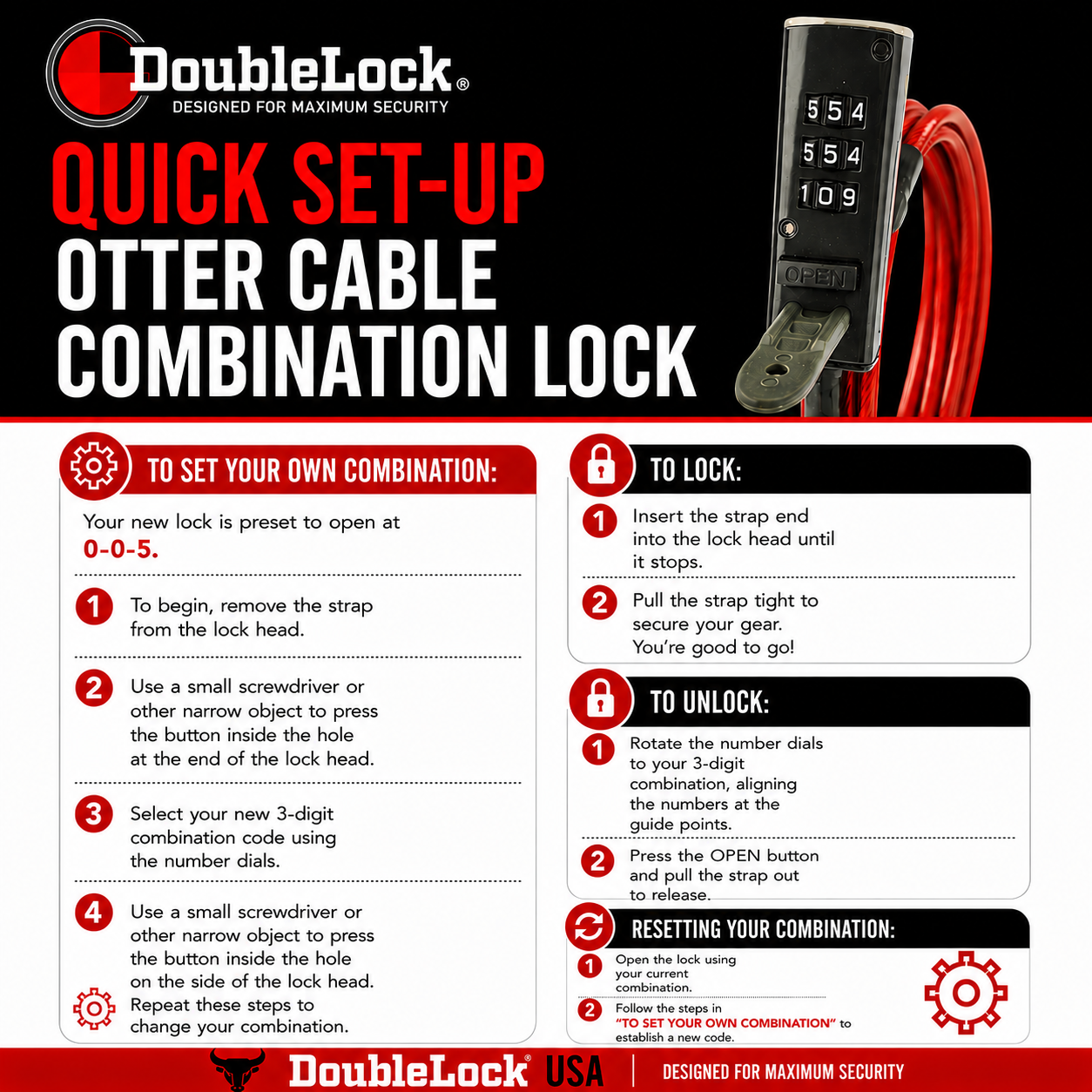 OTTER Lock | Integrated Tether Cable