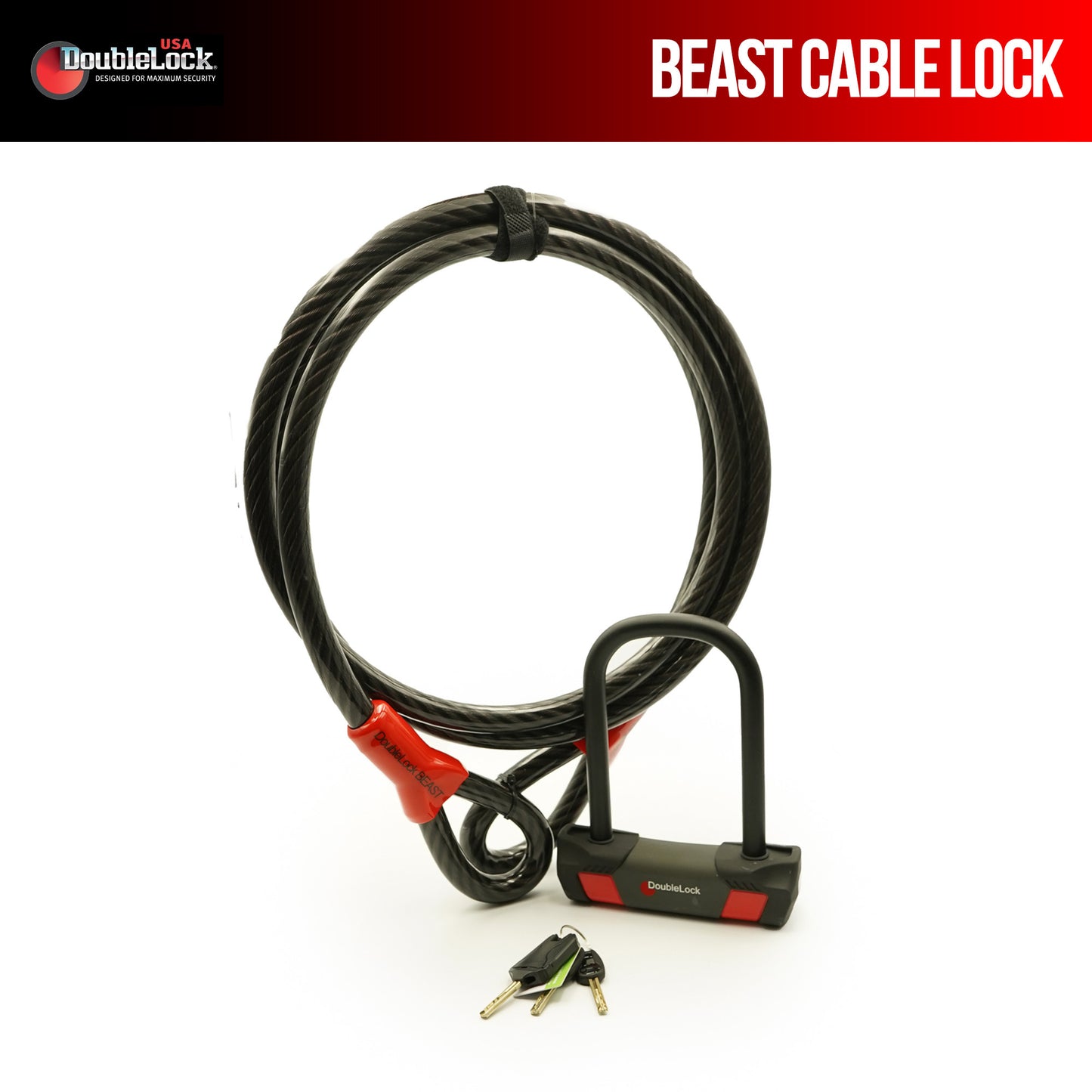 BEAST Ultra Duty Cable & Lock Bundle | Braided Steel Cable & U-Lock Combo