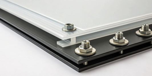 A strong dual lock fastener securing a panel, compared to a traditional nut and bolt lock.