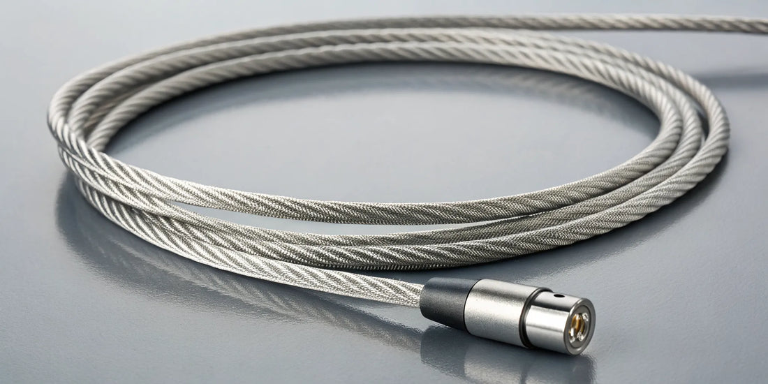 Braided steel security cable with looped ends for securing low-risk items and outdoor gear.