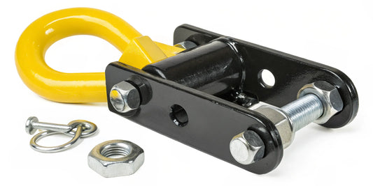 Heavy-duty theft-proof trailer lock made of hardened steel.