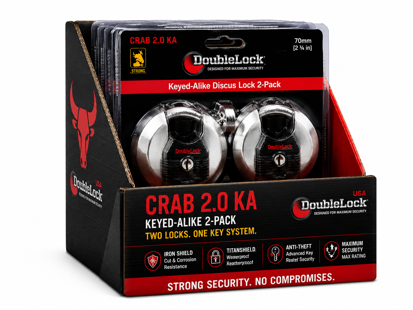CRAB Lock | Discus Lock Key Alike 2-Pack