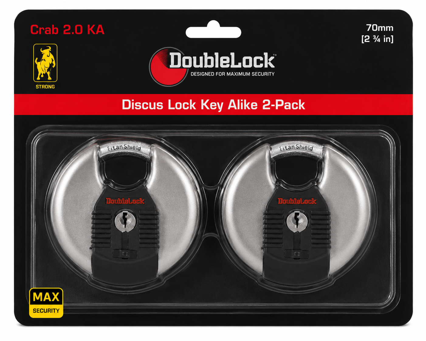 CRAB Lock | Discus Lock Key Alike 2-Pack