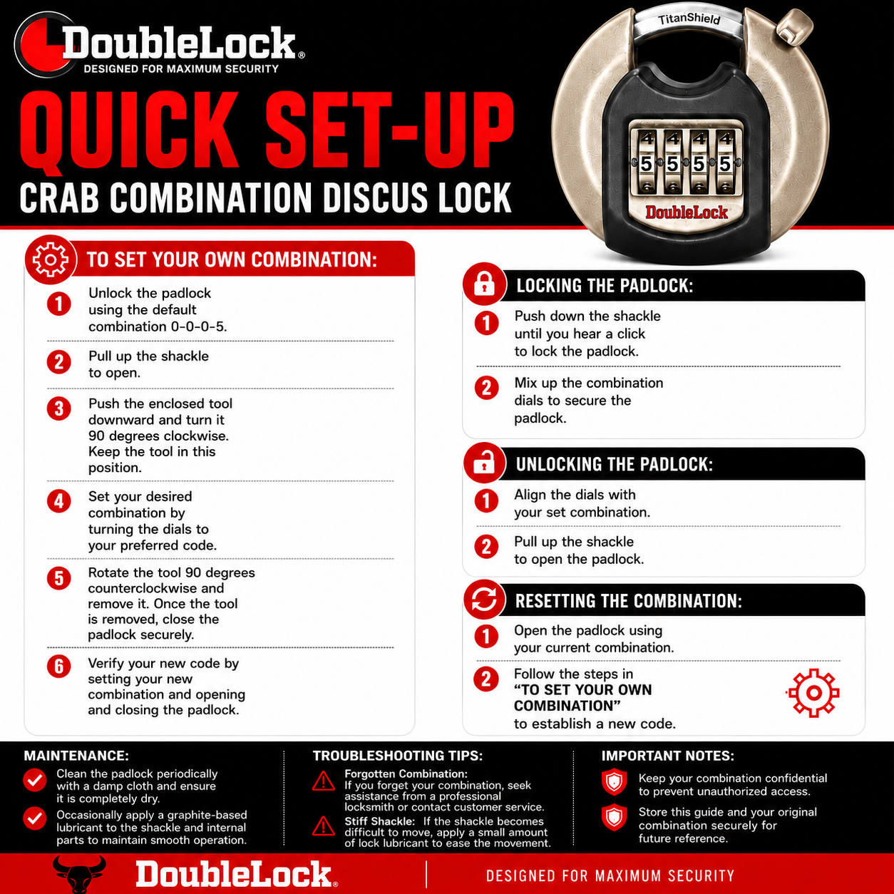 CRAB Combo | Combination Discus Lock