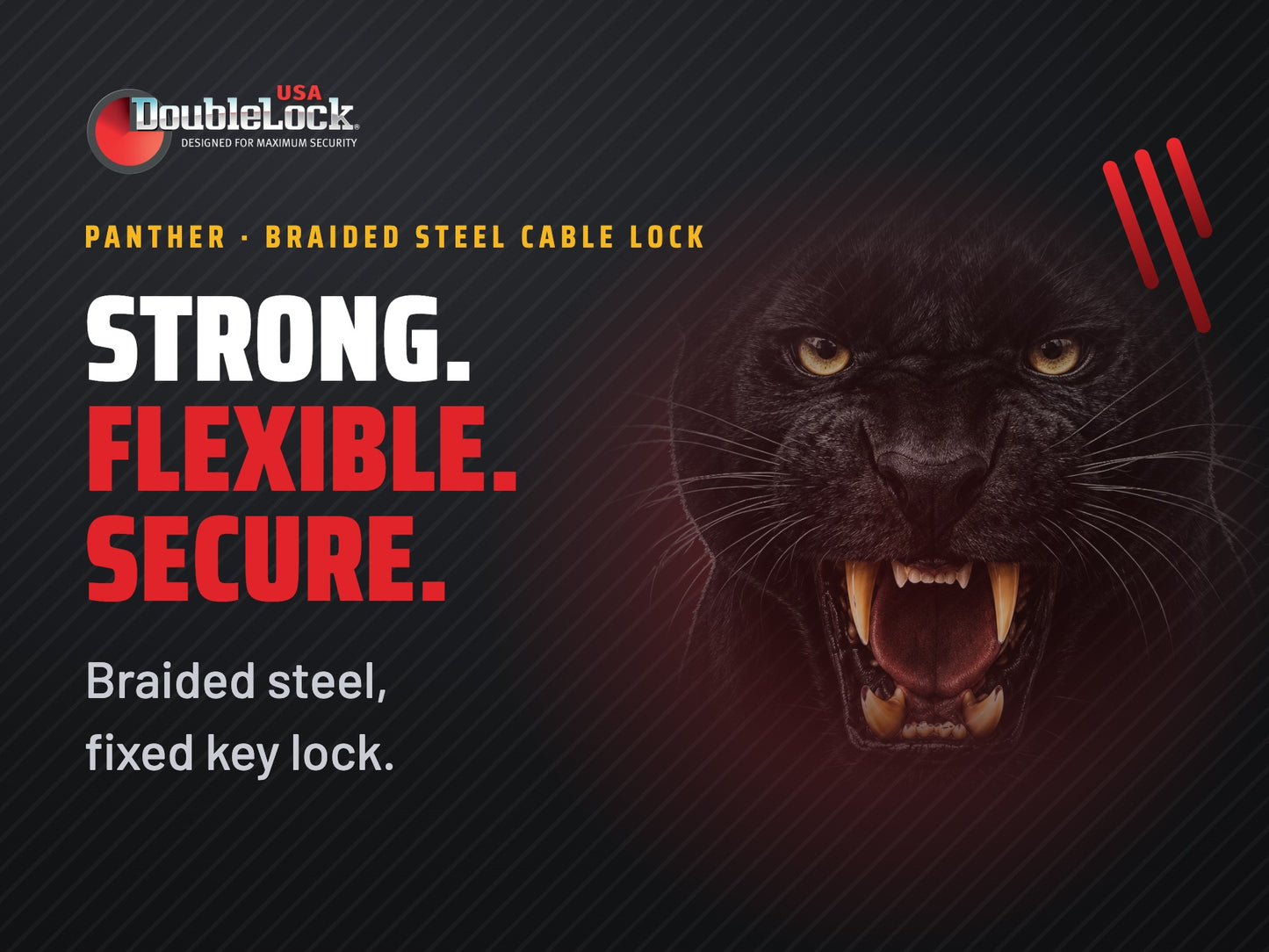 PANTHER Cable Lock | Braided Steel Cable & Keyed Lock
