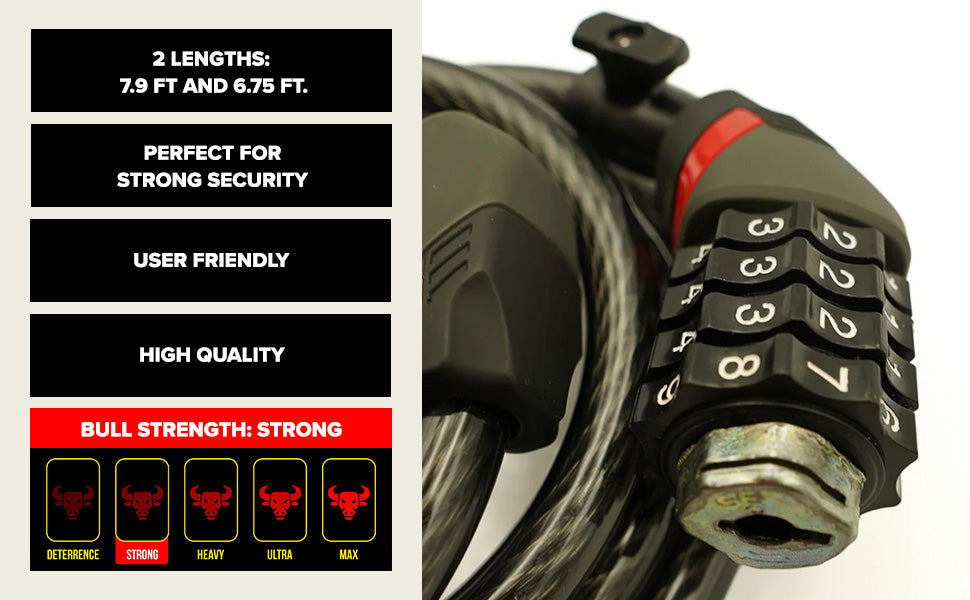 BOBCAT Coil Cable Lock | Combo Coil Cable & Lock