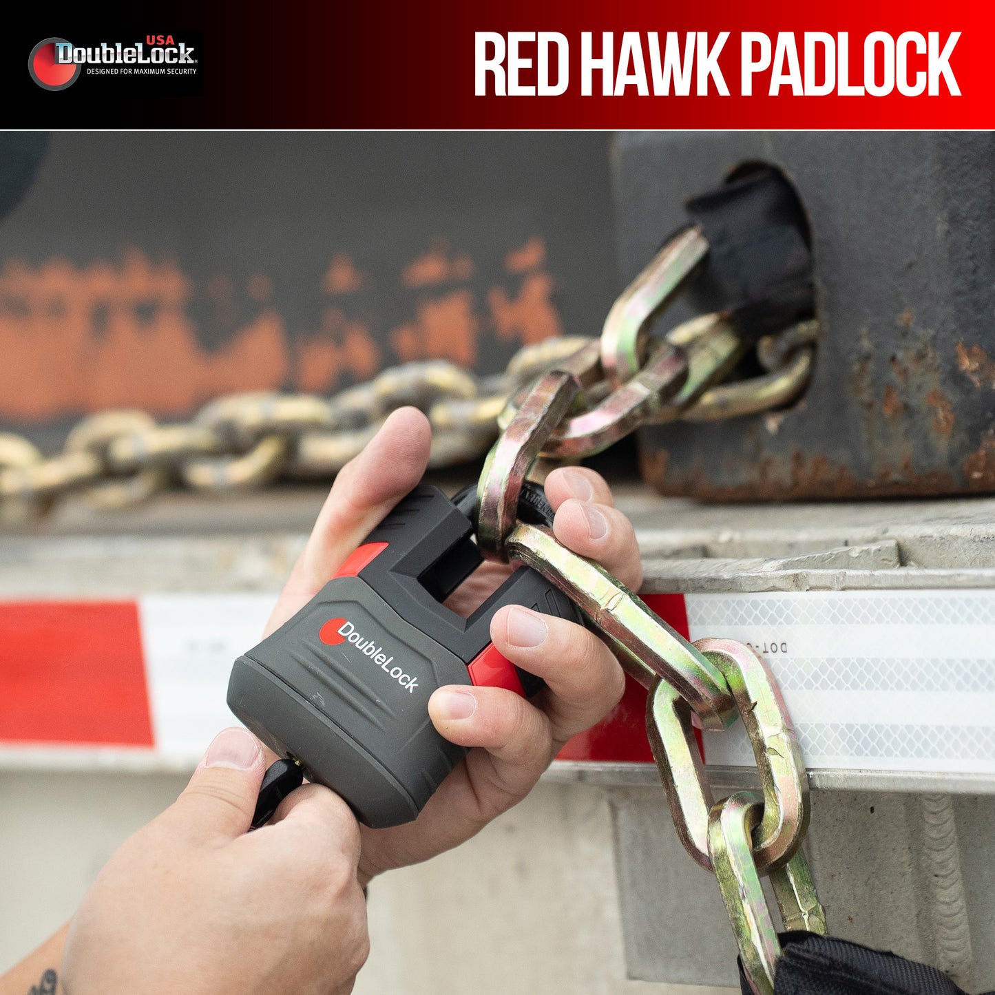 RED HAWK Ultra Duty Padlock | High-Shoulder Shackle Lock