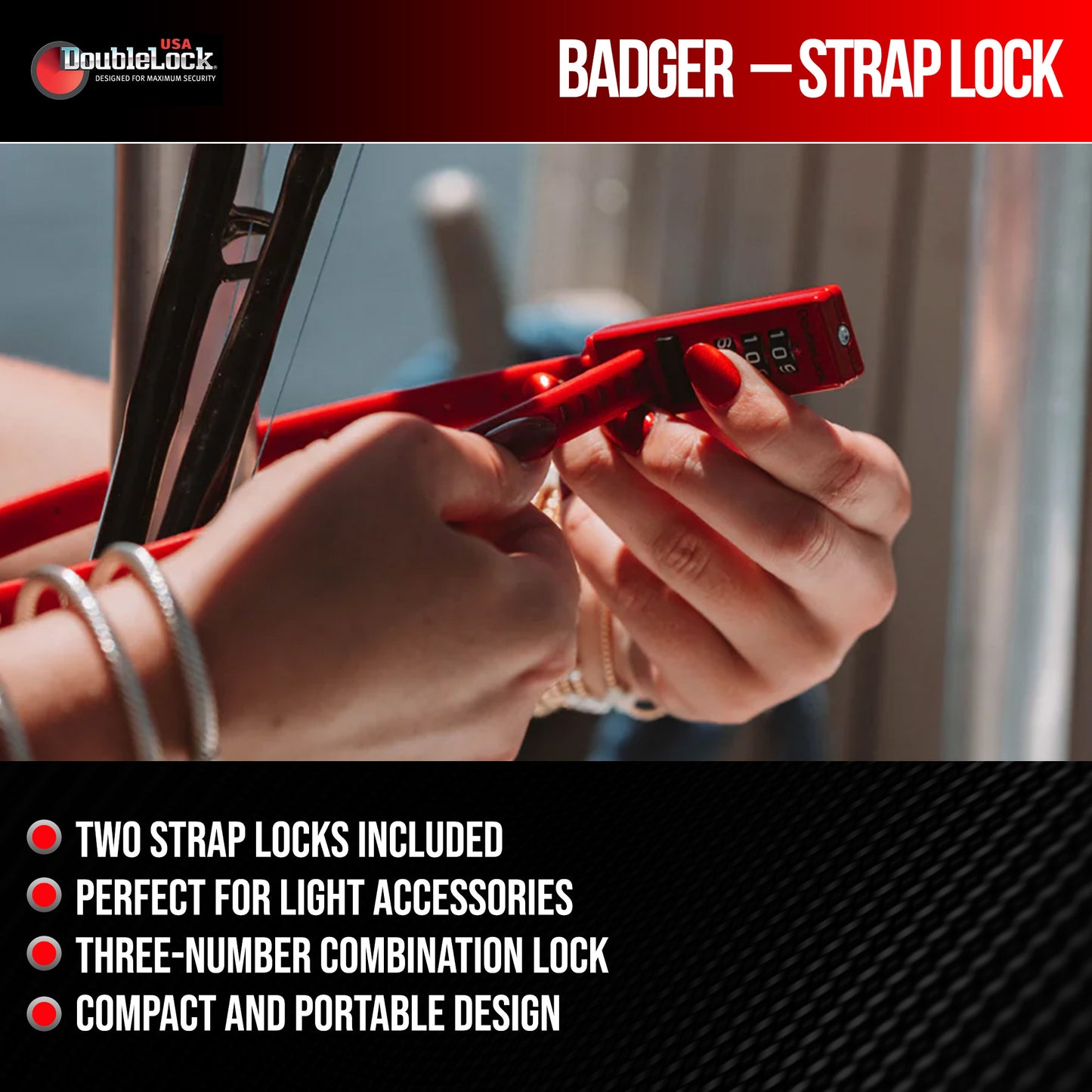 BADGER Strap Locks (x2) | Flexible Strap Locks