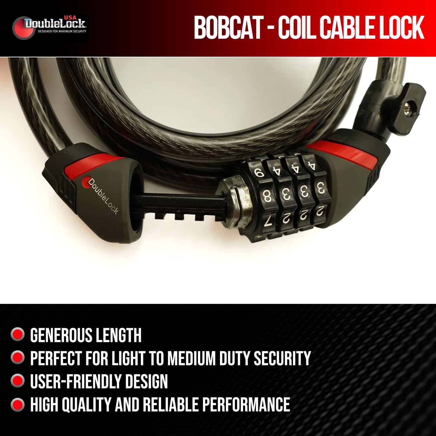 BOBCAT Coil Cable Lock | Combo Coil Cable & Lock