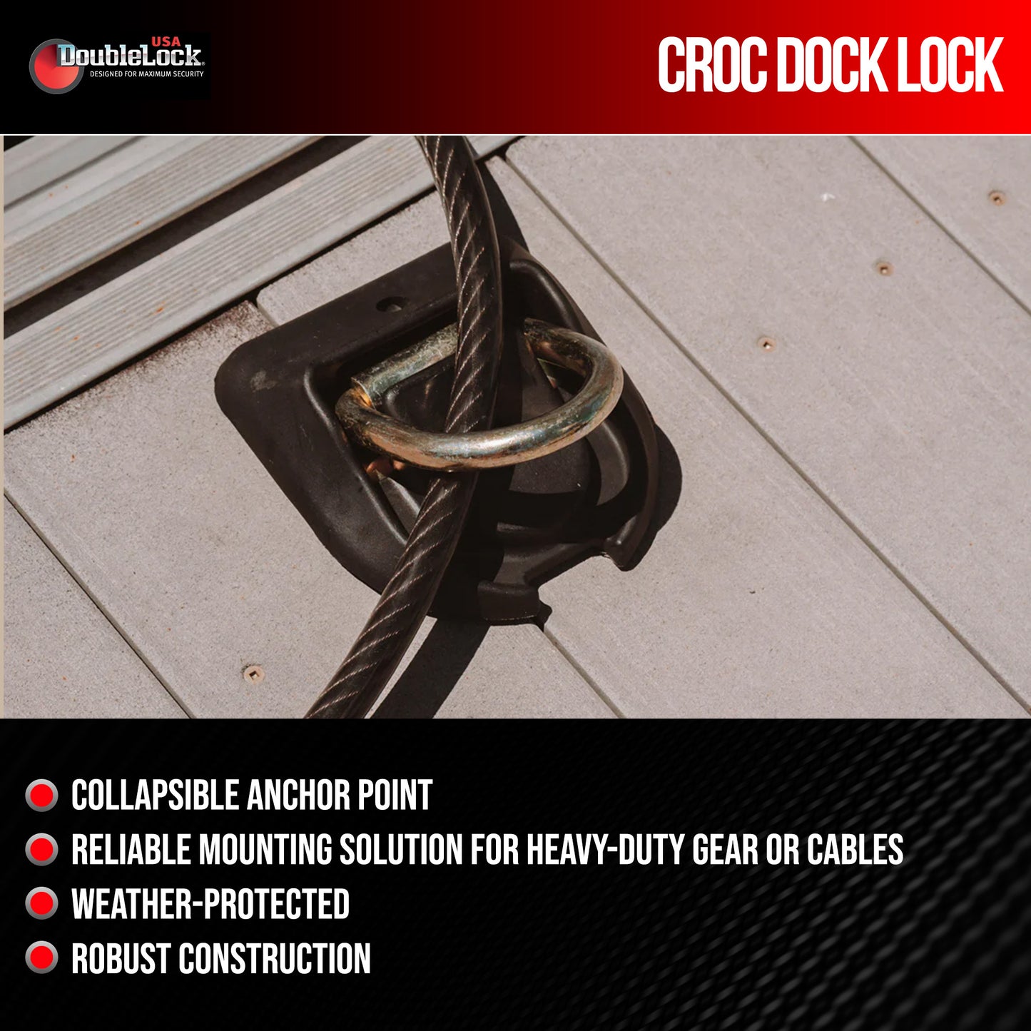 CROC Dock Lock | Marine Cleat Lock