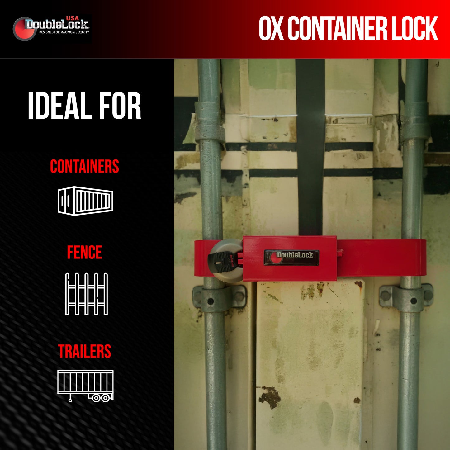OX Container Lock Jr. Bundle | Container Lock | Trailor Lock | Fence Lock