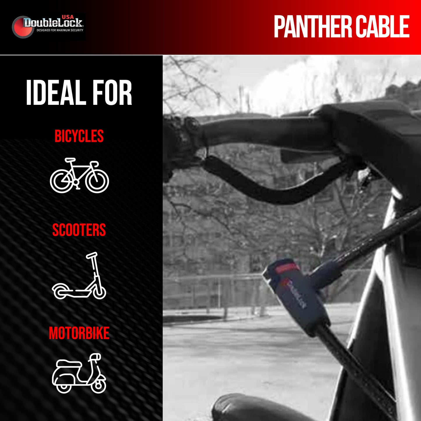 Panther Cable Lock | Braided Steel Cable & Keyed Lock
