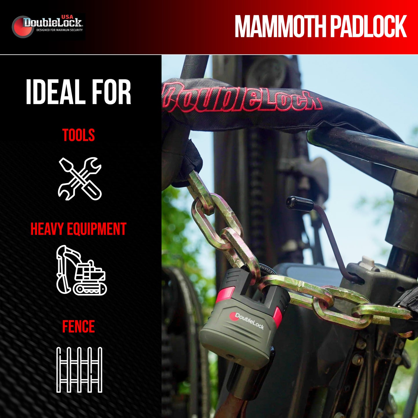 MAMMOTH Combo Lock |  Heavy Chain & Padlock Bundle