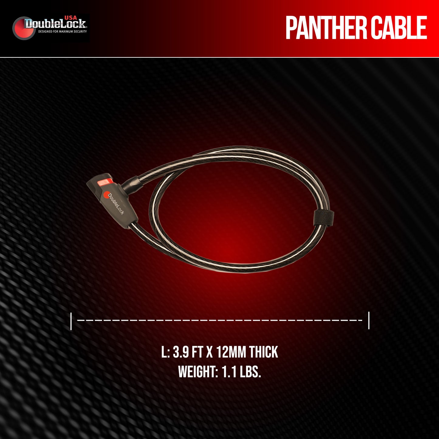 Panther Cable Lock | Braided Steel Cable & Keyed Lock