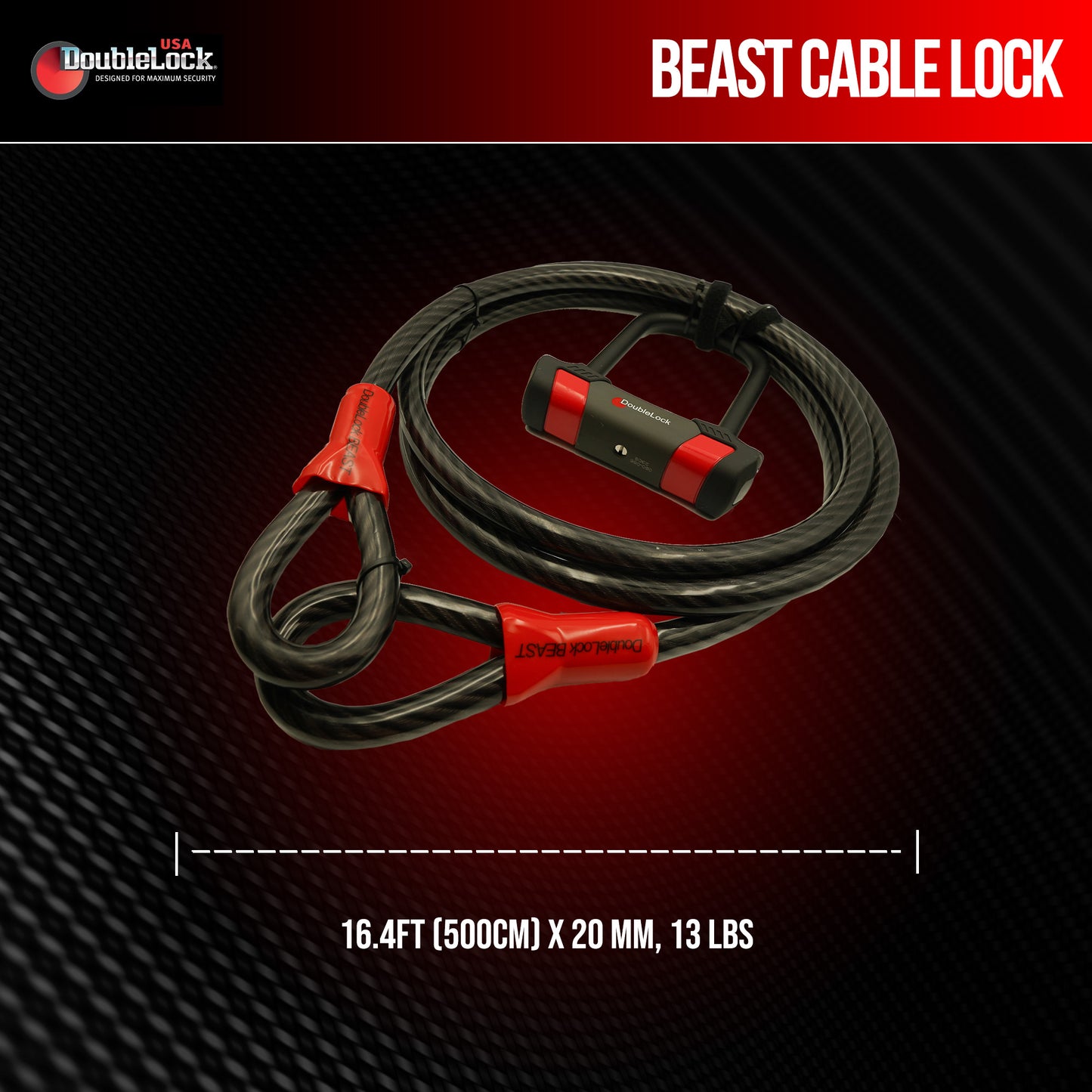 BEAST Ultra Duty Cable & Lock Bundle | Braided Steel Cable & U-Lock Combo