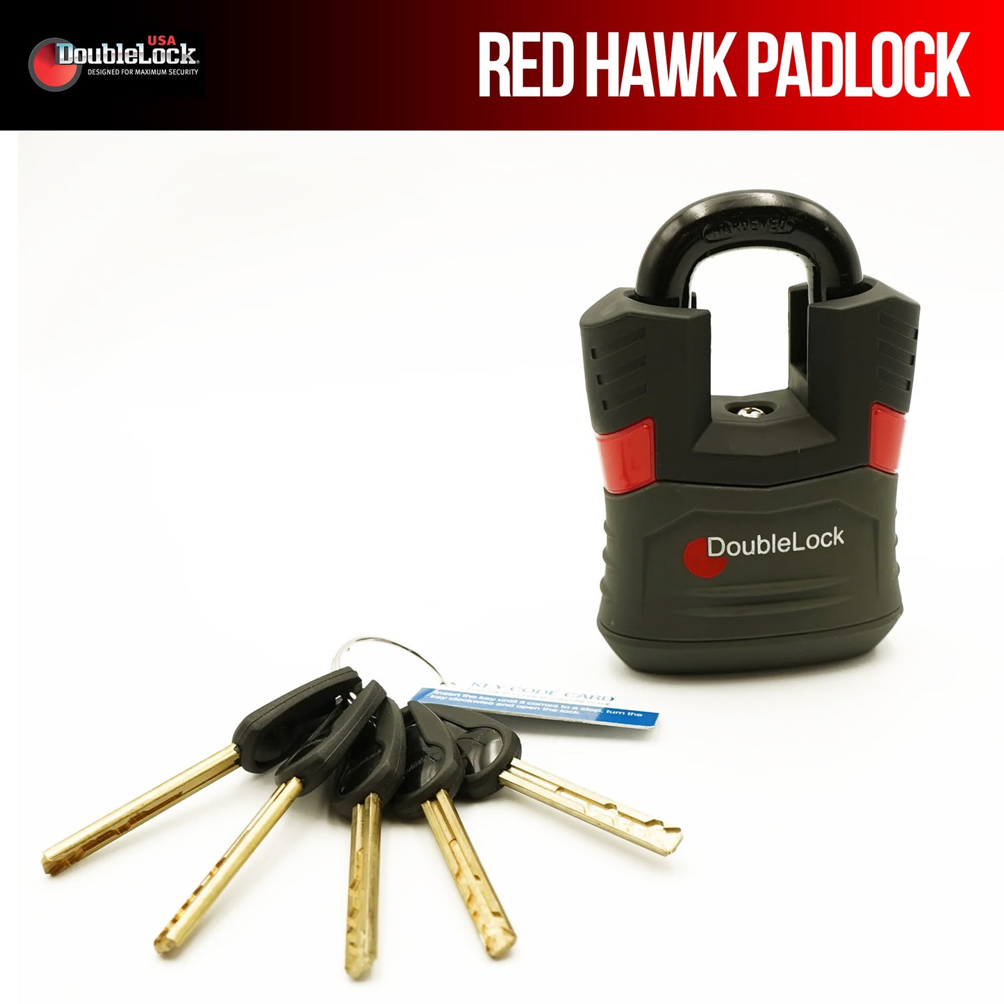 RED HAWK Ultra Duty Padlock | High-Shoulder Shackle Lock